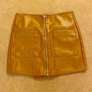 Faux leather skort